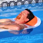 Relaxing in chlorine free pool