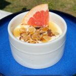 Photo of Grapefruit panna Cotta, with toasted almonds and honey