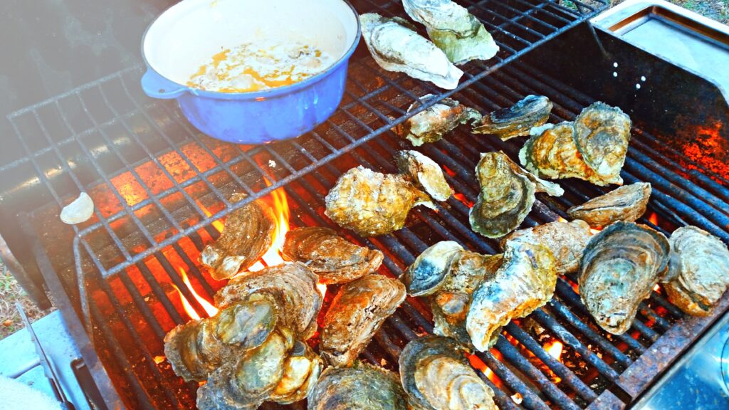 Roasted Oysters at the Inn at Tabbs Creek Oyster Roast Weekends
