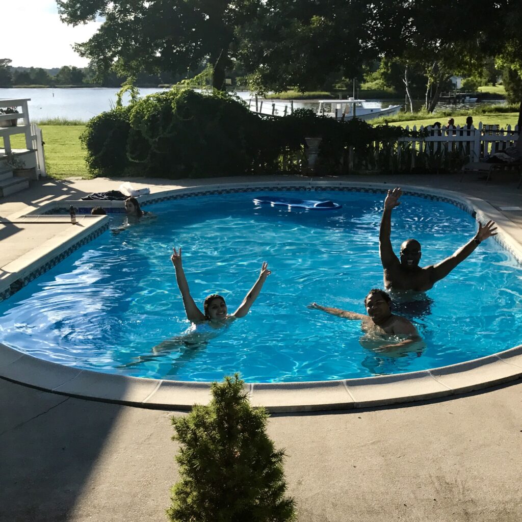 guests in pool