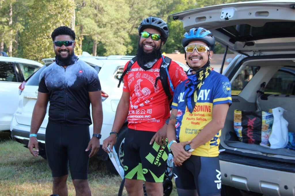 cyclists taking a break