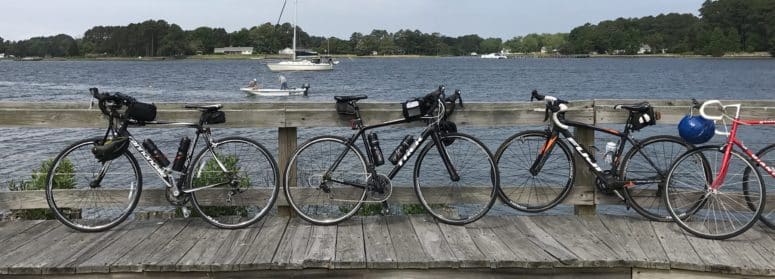 bikes lined up at Williams Wharf 