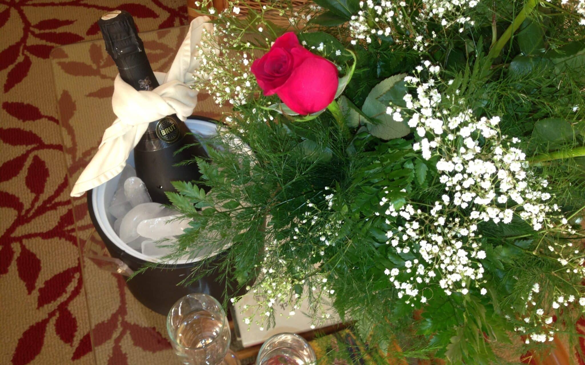 Flowers and champagne