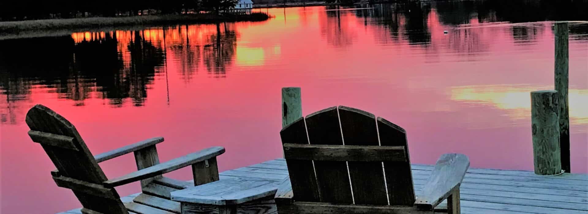 sunset over the creek