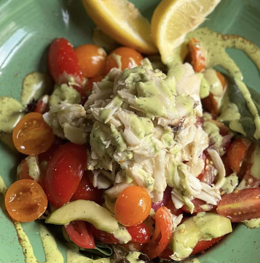 Jumbo Lump Crab Salad at Southwinds with fresh avocado and tomatoes